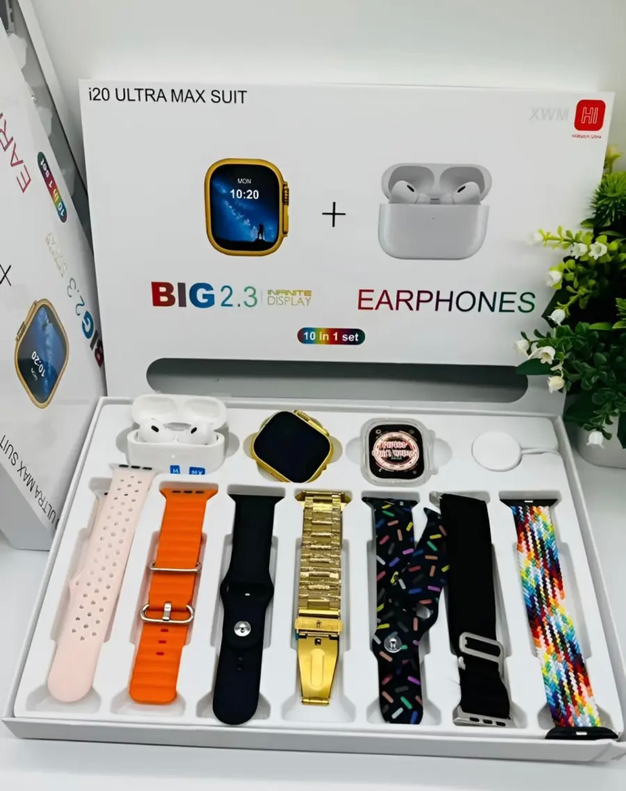 10 IN 1 WATCH ULTRA WATCH-AIRPODS-COVER-7STRAPS-2 CHARGER