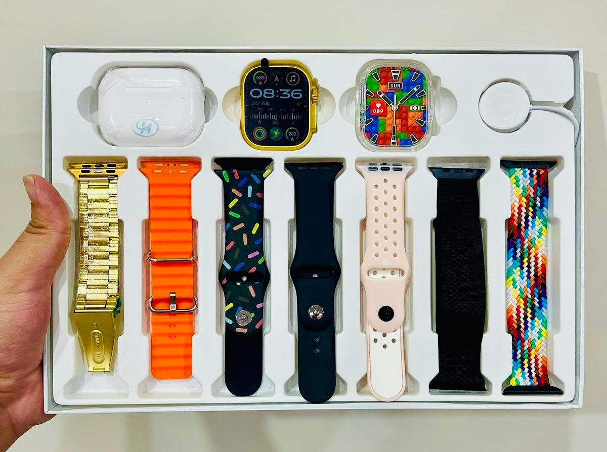 10 IN 1 WATCH ULTRA WATCH-AIRPODS-COVER-7STRAPS-2 CHARGER