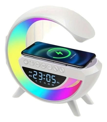 G-shape Multifunctional Lamp &alarm clock with Bluetooth Speaker and Wireless Charging,6 in 1